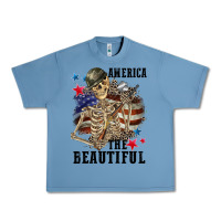 Pebble Blue America the beautiful 4th of july Urban Heavy Tee - CowGirlArtShop