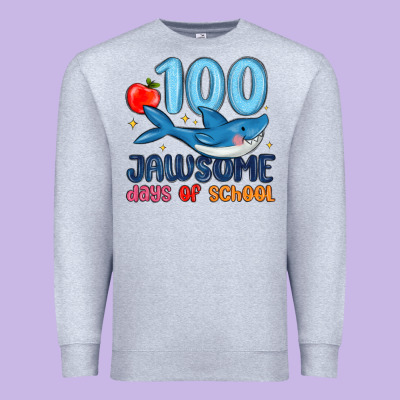 100 Jawsome Days Of School Premium Sweatshirt Designed By Maliassmallbusiness