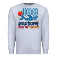 Heather Grey 100 jawsome days of school Premium Sweatshirt - MaliasSmallBusiness