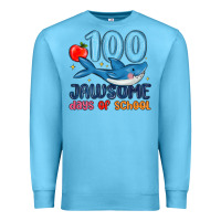 Ocean Blue 100 jawsome days of school Premium Sweatshirt - MaliasSmallBusiness
