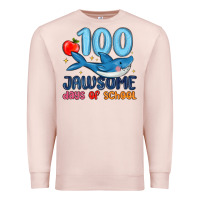 Pale Pink 100 jawsome days of school Premium Sweatshirt - MaliasSmallBusiness