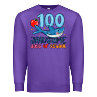 Purple 100 jawsome days of school Premium Sweatshirt - MaliasSmallBusiness