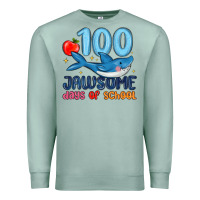 Seafoam 100 jawsome days of school Premium Sweatshirt - MaliasSmallBusiness