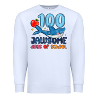 White 100 jawsome days of school Premium Sweatshirt - MaliasSmallBusiness