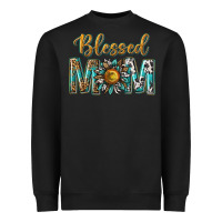 Black western blessed mom with sunflower Heavyweight Sweatshirt - texasbilliewilder