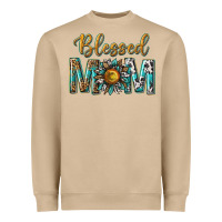 Mushroom western blessed mom with sunflower Heavyweight Sweatshirt - texasbilliewilder