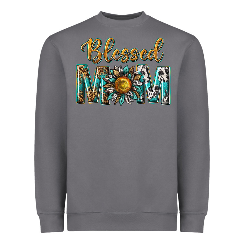 Western Blessed Mom With Sunflower Heavyweight Sweatshirt by texasbilliewilder | Teevron