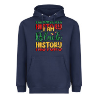 Navy i am black history Heavyweight Hoodie - MaliasSmallBusiness