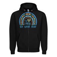 Black in april we wear blue autism awareness leopard rainbow Zipper Hoodie - Artiststas
