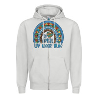 Dove Grey in april we wear blue autism awareness leopard rainbow Zipper Hoodie - Artiststas