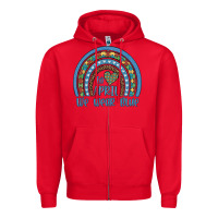 Red in april we wear blue autism awareness leopard rainbow Zipper Hoodie - Artiststas