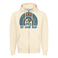 Sandshell in april we wear blue autism awareness leopard rainbow Zipper Hoodie - Artiststas