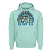 Seafoam in april we wear blue autism awareness leopard rainbow Zipper Hoodie - Artiststas