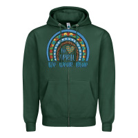 Sports Green in april we wear blue autism awareness leopard rainbow Zipper Hoodie - Artiststas