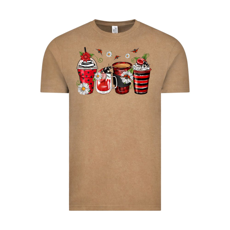 Ladybug Coffee Cups Vintage Tee by Zillion Design Studio | Teevron