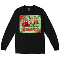 Black just a girl who loves christmas mousepad Long Sleeve Tee - BundleAndBundleShop