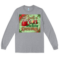 Heather Grey just a girl who loves christmas mousepad Long Sleeve Tee - BundleAndBundleShop