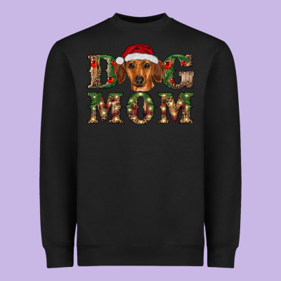 Christmas Dog Mom Dachshund Heavyweight Sweatshirt Designed By Ranaportraitstore