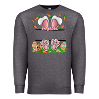 Charcoal Heather easter costom name rabbit Premium Sweatshirt - MaliasSmallBusiness