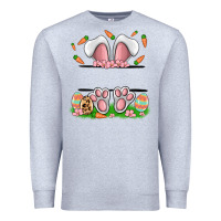 Heather Grey easter costom name rabbit Premium Sweatshirt - MaliasSmallBusiness