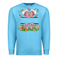 Ocean Blue easter costom name rabbit Premium Sweatshirt - MaliasSmallBusiness