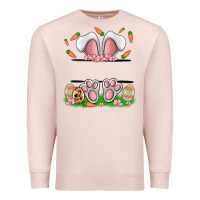 Pale Pink easter costom name rabbit Premium Sweatshirt - MaliasSmallBusiness