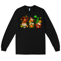 Black fall gnomes with pumpkin pie Long Sleeve Tee - AdoDesignShop