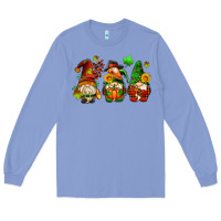 Colony Blue fall gnomes with pumpkin pie Long Sleeve Tee - AdoDesignShop