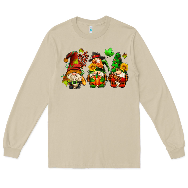 Fall Gnomes With Pumpkin Pie Long Sleeve Tee by AdoDesignShop | Teevron