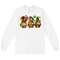 White fall gnomes with pumpkin pie Long Sleeve Tee - AdoDesignShop