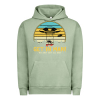 Pigment Oil Green UFO Vintage Retro Alien Outerspace Spaceship Urban Hoodie - Bettercallsaul