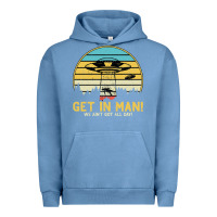 Pigment Pebble Blue UFO Vintage Retro Alien Outerspace Spaceship Urban Hoodie - Bettercallsaul