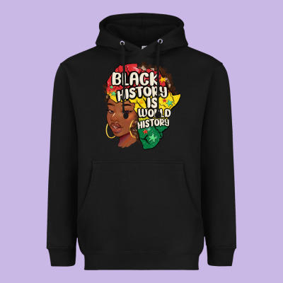 Black History Is World History Heavyweight Hoodie Designed By Maliassmallbusiness