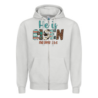 Dove Grey he is risen Zipper Hoodie - Artiststas