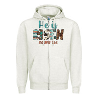 Oatmeal Heather he is risen Zipper Hoodie - Artiststas