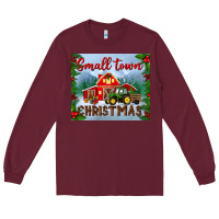 Burgundy small town christmas mousepad Long Sleeve Tee - BundleAndBundleShop