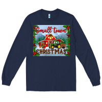 Navy small town christmas mousepad Long Sleeve Tee - BundleAndBundleShop