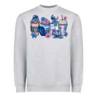 Heather Grey stitch coffee cups Heavyweight Sweatshirt - Zillion Design Studio