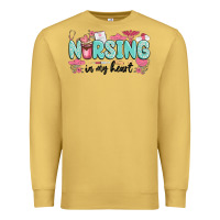 Antique Gold nursing in my heart Premium Sweatshirt - MaliasSmallBusiness