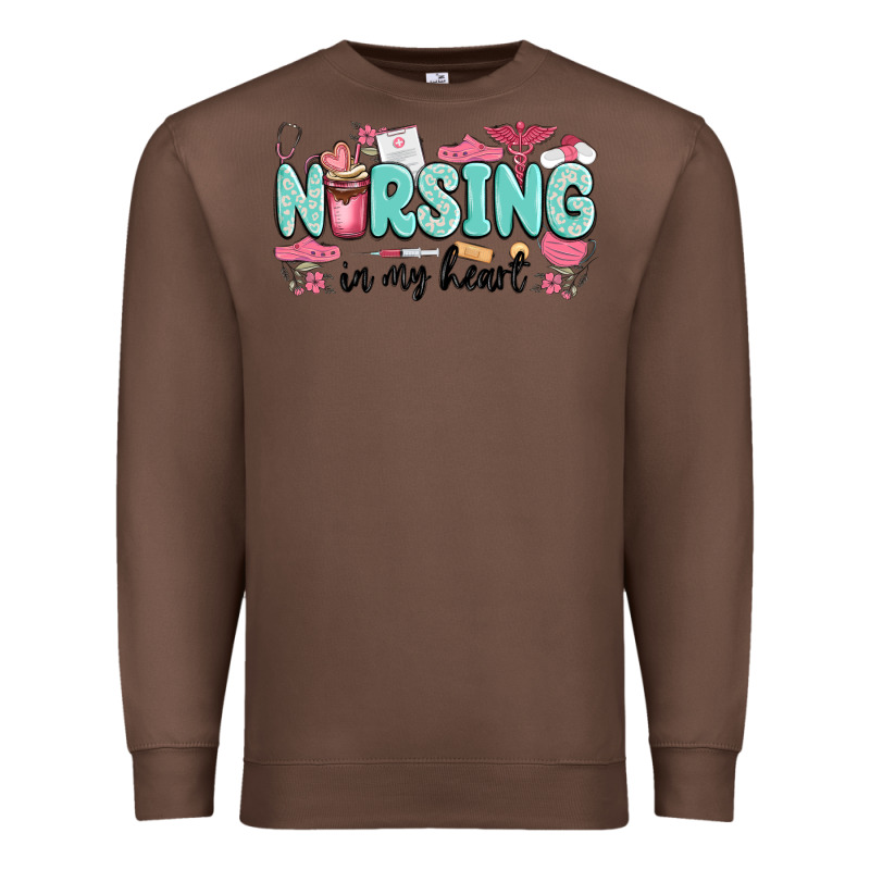Nursing In My Heart Premium Sweatshirt by MaliasSmallBusiness | Teevron