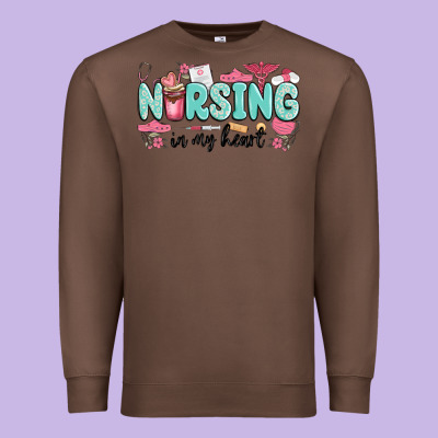 Nursing In My Heart Premium Sweatshirt Designed By Maliassmallbusiness