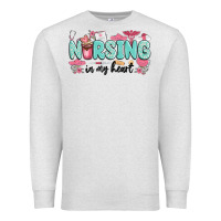 Oatmeal Heather nursing in my heart Premium Sweatshirt - MaliasSmallBusiness