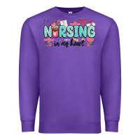 Purple nursing in my heart Premium Sweatshirt - MaliasSmallBusiness