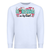 White nursing in my heart Premium Sweatshirt - MaliasSmallBusiness
