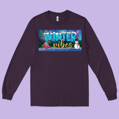 Winter Vibes License Plate Long Sleeve Tee Designed By Bundleandbundleshop