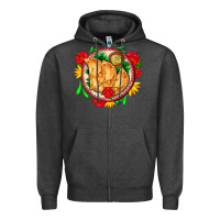 Charcoal Heather empanadas plate and roses Zipper Hoodie - AdoDesignShop