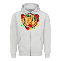 Dove Grey empanadas plate and roses Zipper Hoodie - AdoDesignShop