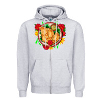 Heather Grey empanadas plate and roses Zipper Hoodie - AdoDesignShop