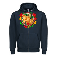 Navy empanadas plate and roses Zipper Hoodie - AdoDesignShop