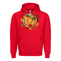Red empanadas plate and roses Zipper Hoodie - AdoDesignShop